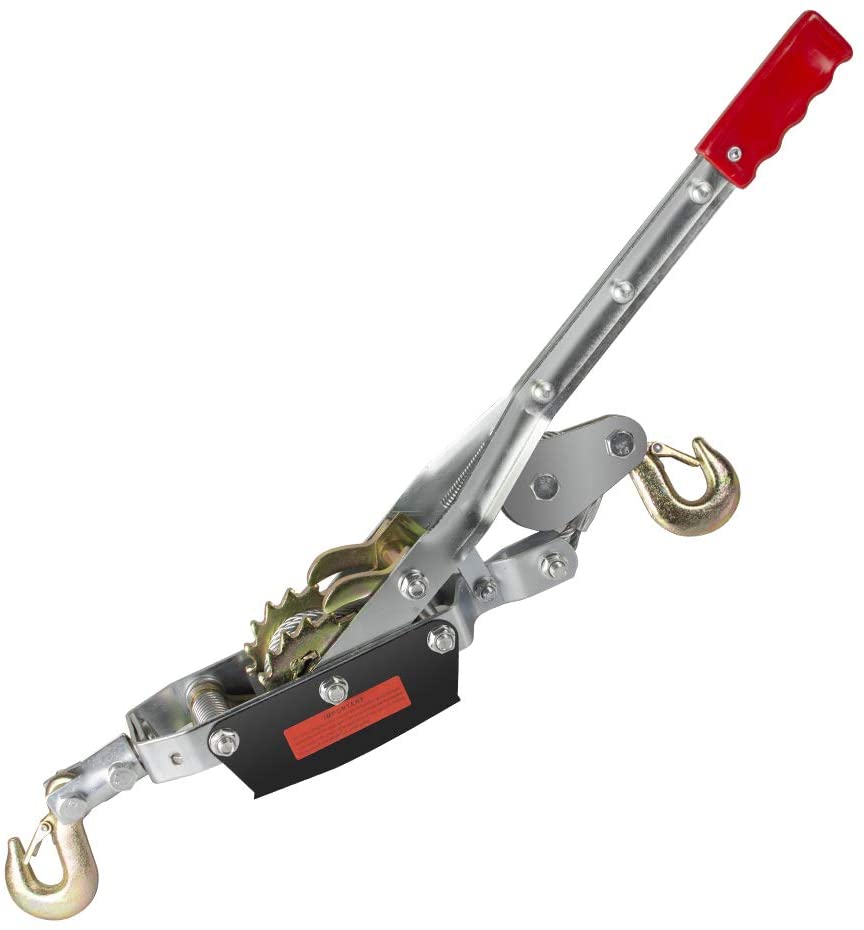 Zinnor 4-Ton Dual Gear Power Puller, Heavy-Duty Hand Puller with Cable Rope